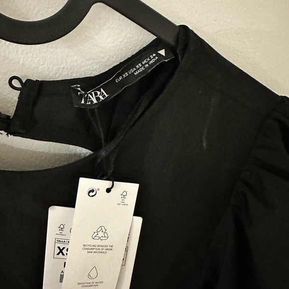 Zara Tiered poplin dress black - Picture 5 of 9